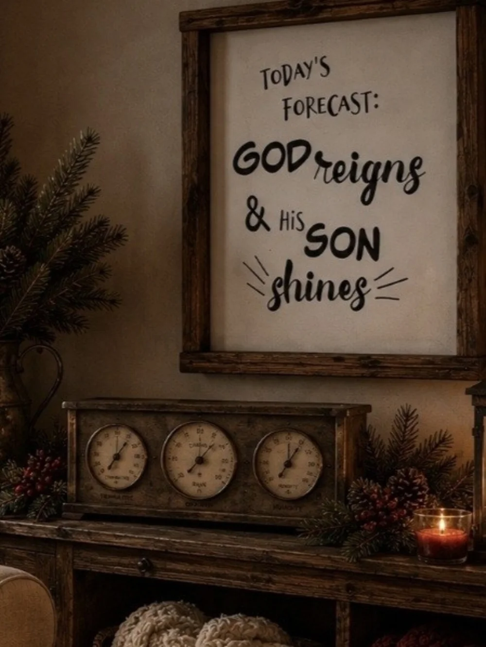 Rustic Wood-Framed Wall Art 